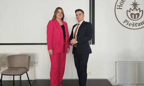 Sonia Owczarek, studentka IV roku prawa oraz mgr Krzysztof Pikul, doktorant I roku w dyscyplinie nauki prawne