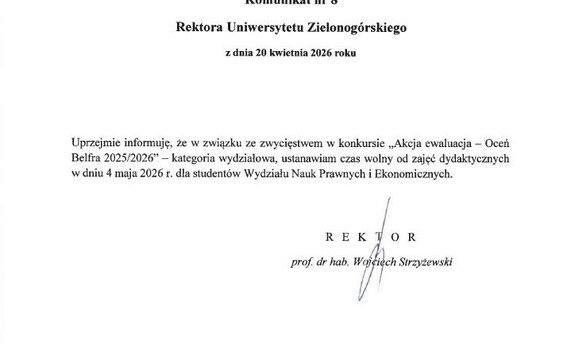 Czas wolny od zajęć dydaktycznych - 04.05.2026 r.
